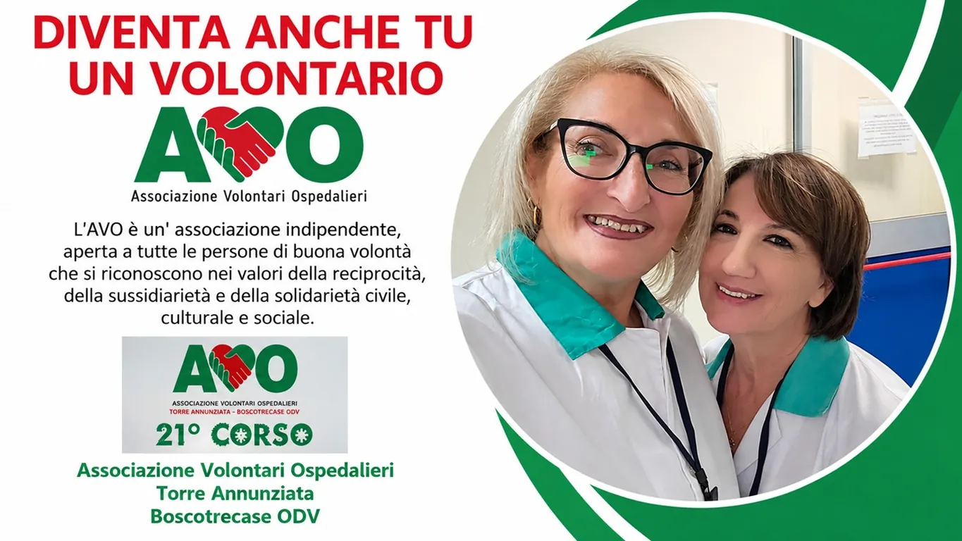 Torre Annunziata, l'Avo cerca nuovi volontari: al via il 21° corso di formazione