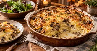 Ricetta del giorno: tortino di patate e funghi, croccante fuori e filante dentro