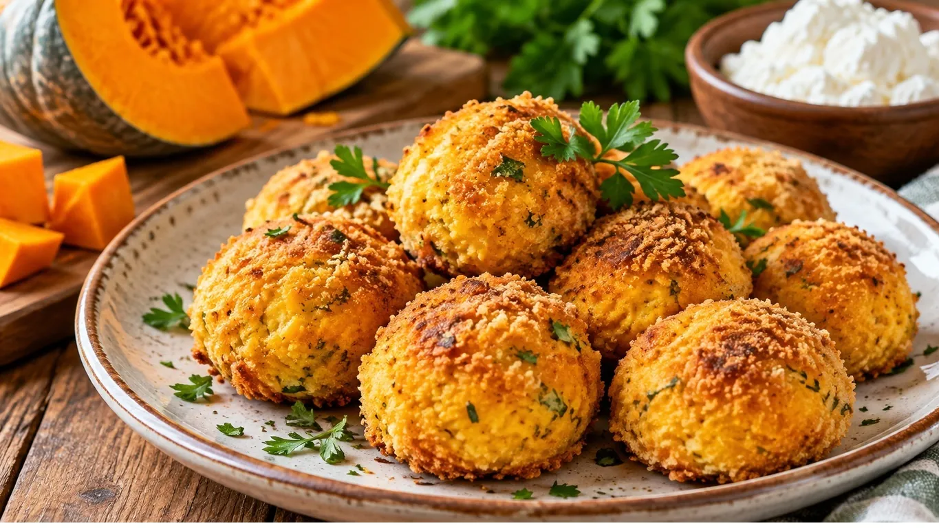 Polpette di zucca e ricotta al forno: croccanti fuori e morbide dentro