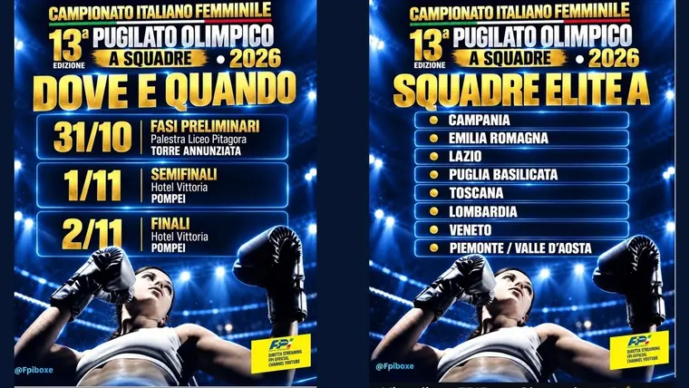 Torre Annunziata, torna la grande boxe femminile: otto squadre regionali si sfidano sul ring
