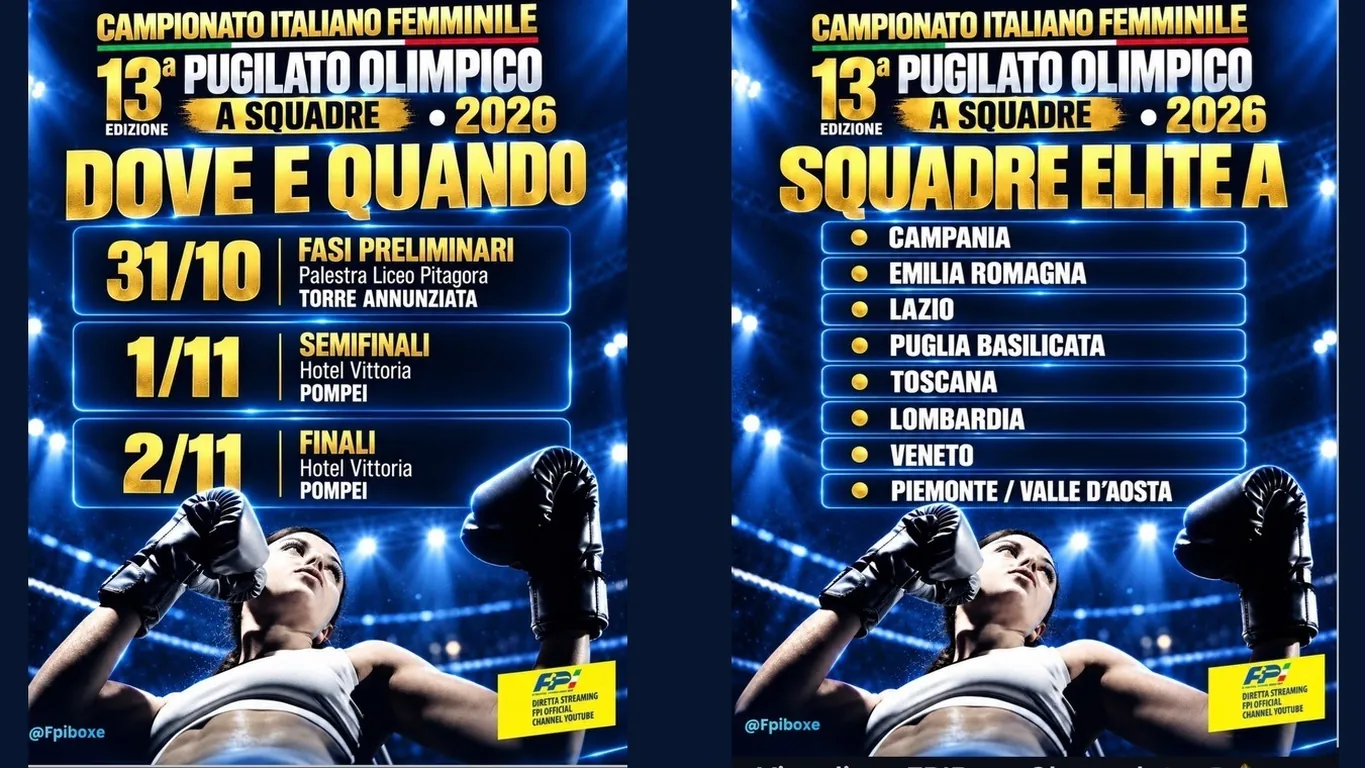 Torre Annunziata, torna la grande boxe femminile: otto squadre regionali si sfidano sul ring