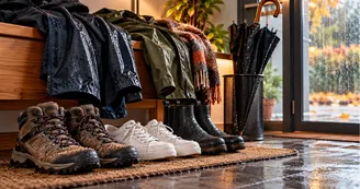 Pioggia e umidità: come proteggere scarpe e giacche durante l'autunno
