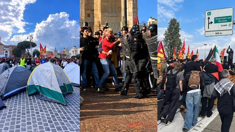 Sciopero generale, cortei in tutta Italia: feriti a Vicenza e scontri a Torino