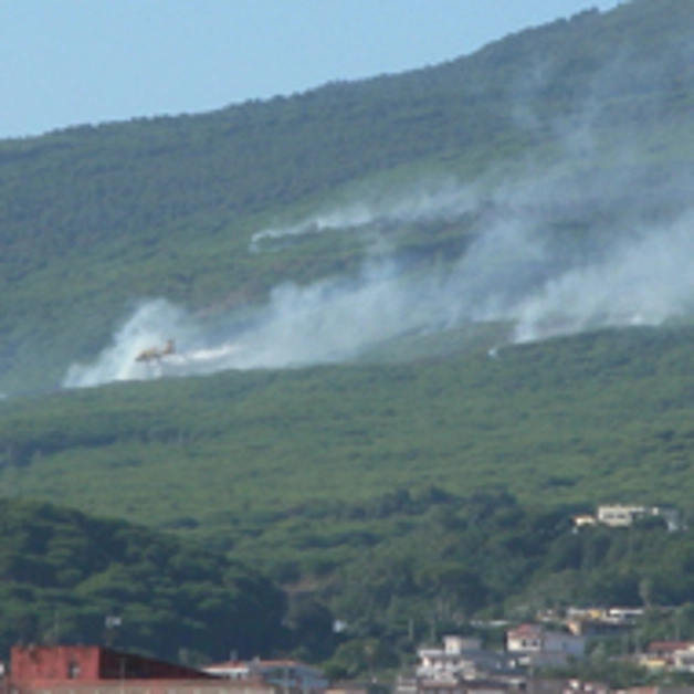 Torre del Greco. Incendio sul Colle di Sant´Alfonso