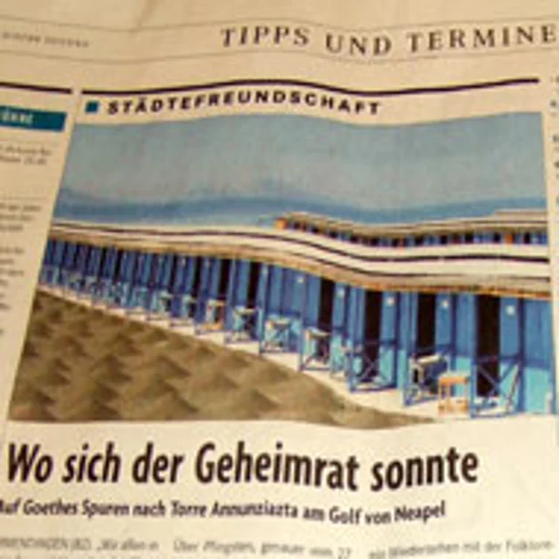 La spiaggia del Lido Azzuro in prima pagina sul Badische Zeitung