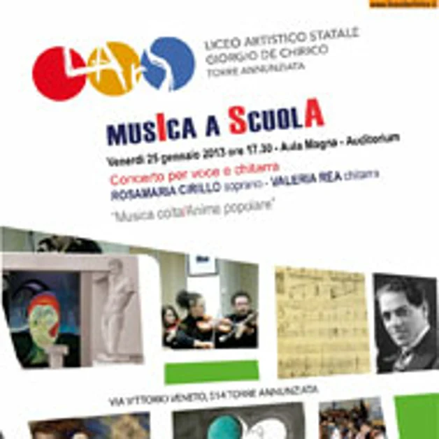 Liceo "de Chirico", dall´arte alla musica. Concerto con soprano e chitarrista