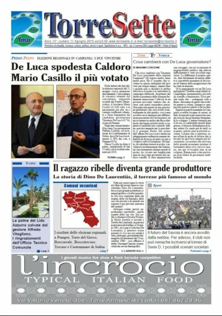 TorreSette in edicola da venerdì 5 giugno 2015. Ecco cosa potrete leggere