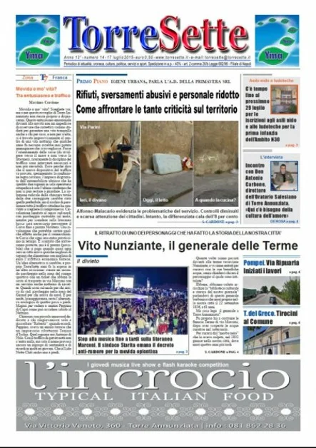 TorreSette in edicola da venerdì 17 luglio 2015