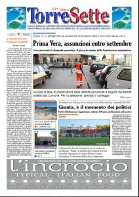 TorreSette in edicola da venerdì 11 settembre 2015