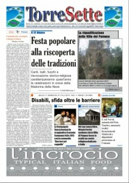 TorreSette in edicola da venerdì 9 ottobre 2015