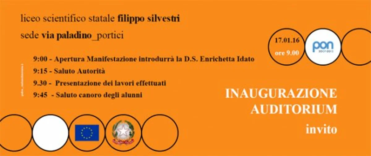 Portici - Inaugurazione auditorium Liceo "Silvestri"