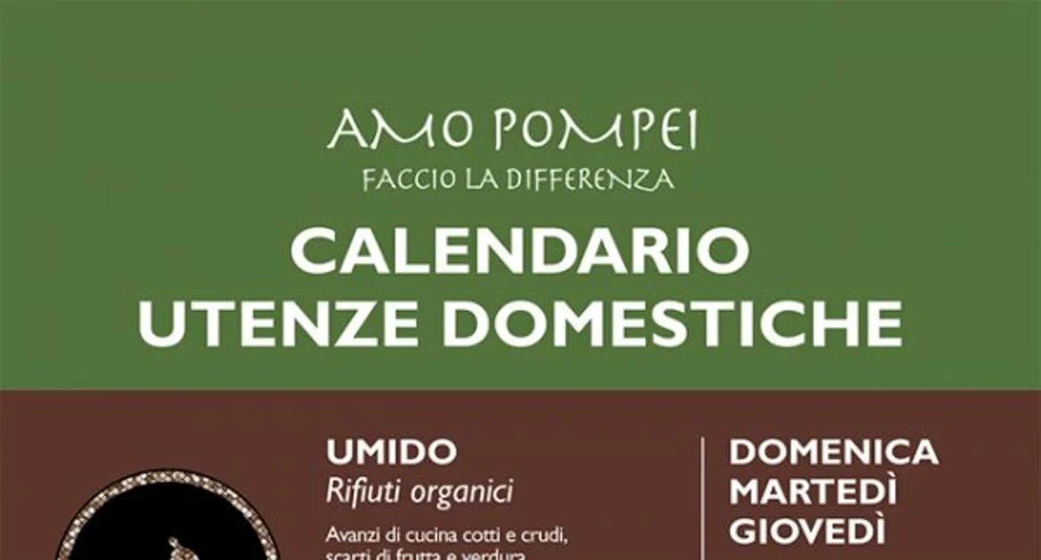 Pompei - Raccolta differenziata "porta a porta", si cambia. Presentato il nuovo calendario