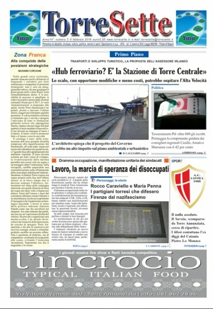 TorreSette in edicola da venerdì 5 febbraio 2016