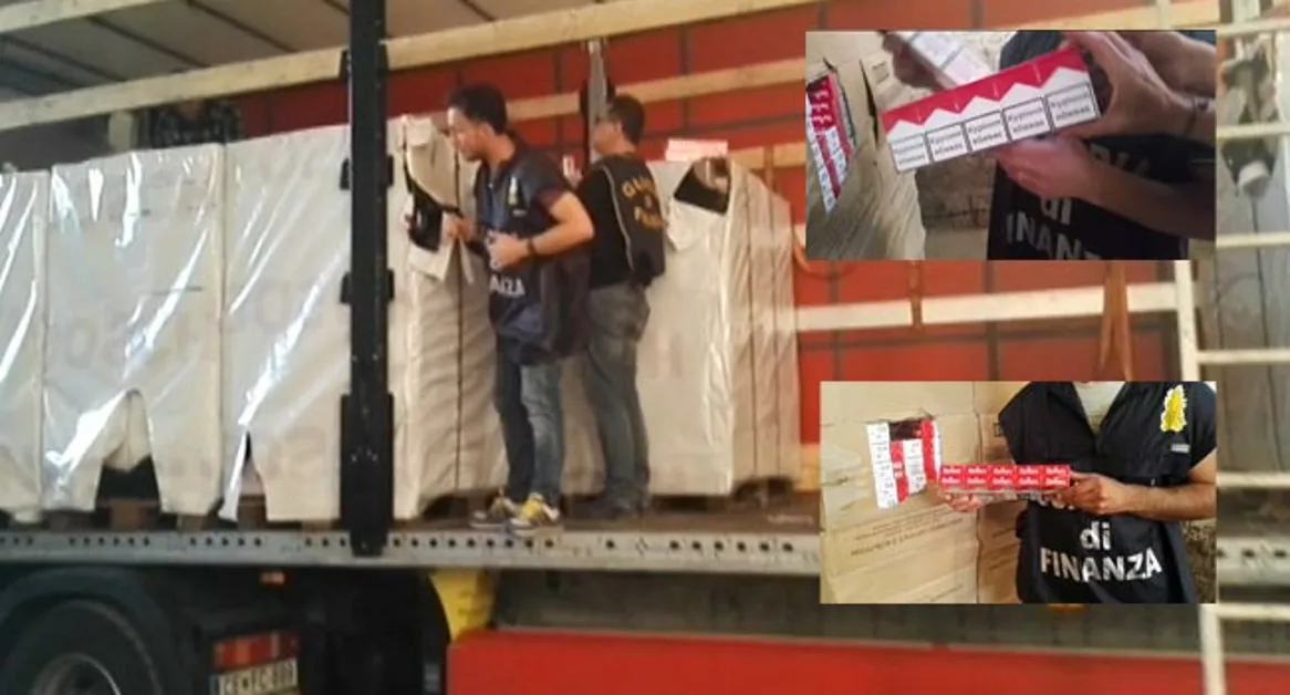 Sequestrate 6 tonnellate di sigarette di contrabbando dal valore di 1,5 milioni di euro