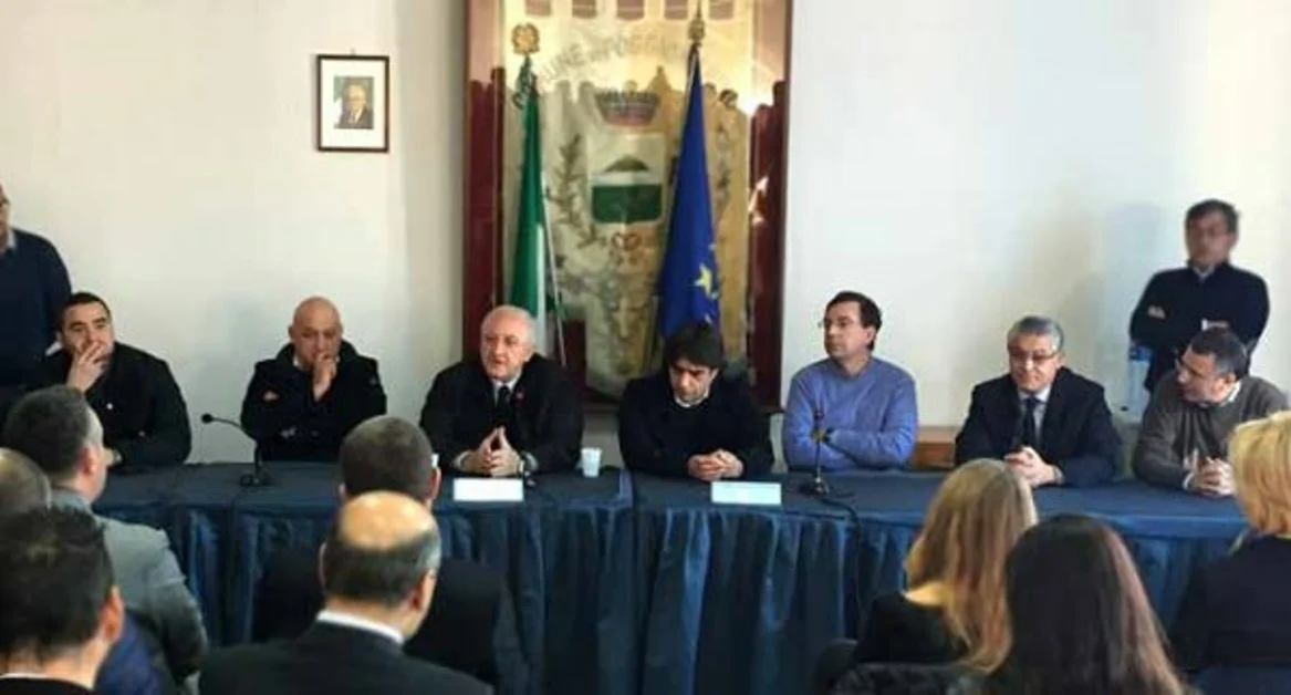 Terzigno - Problema allagamenti, il presidente De Luca in visita al cantiere del bacino Fornillo