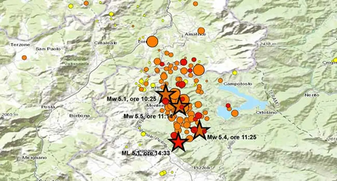 Terremoto nel Centro Italia, salgono a quattro le scosse di magnitudo superiore a 5