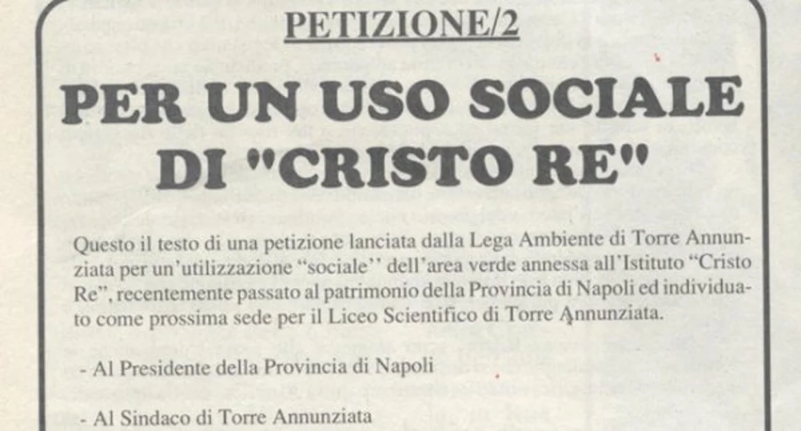 Apertura Parco ex Cristo re, la nota di Legambiente