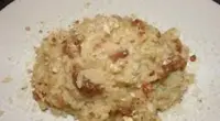 Risotto patate, speck e nocciole