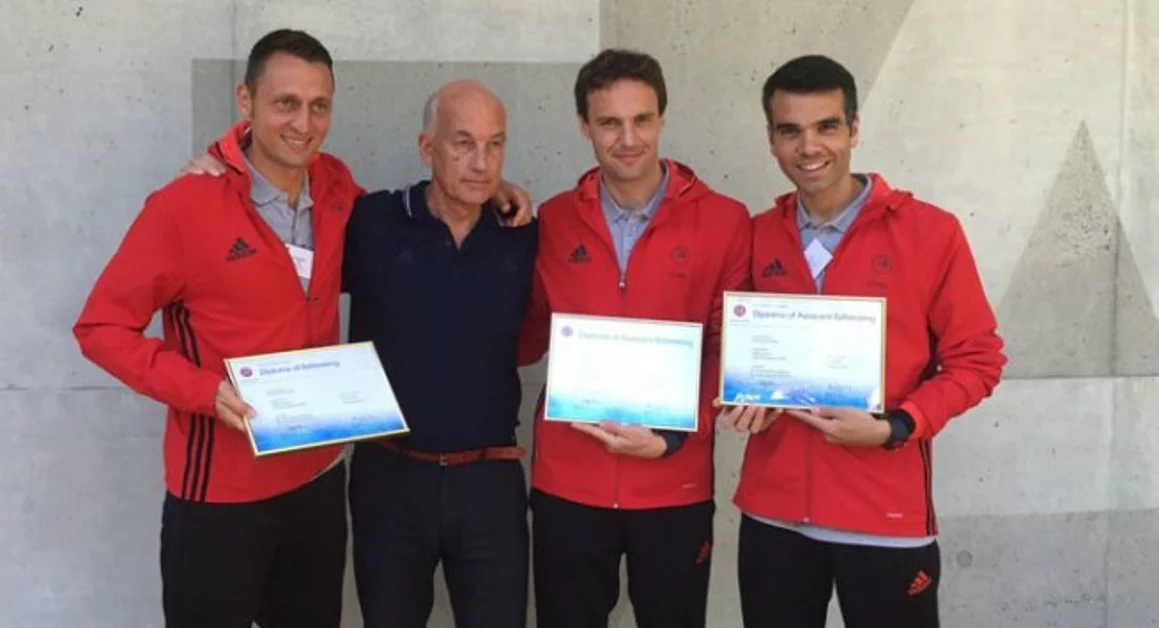 Torre Annunziata - Il guardalinee Oreste Muto al corso di Eccellenza Arbitrale dell'UEFA