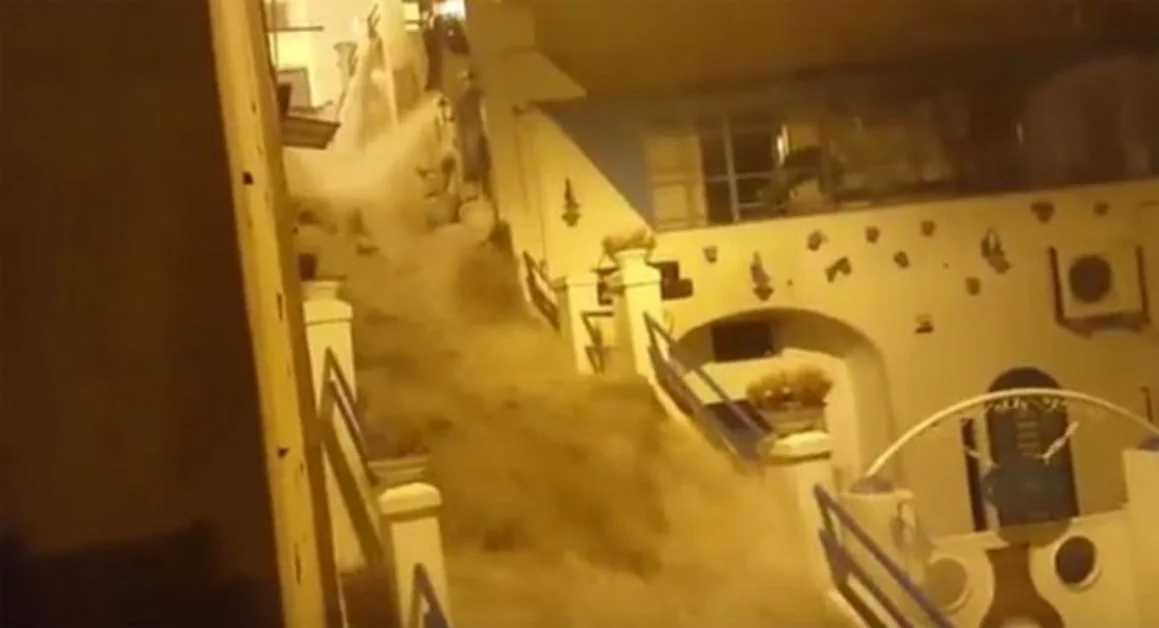 Torre Annunziata - Gli effetti della pioggia, Rampa Porto si trasforma in cascata