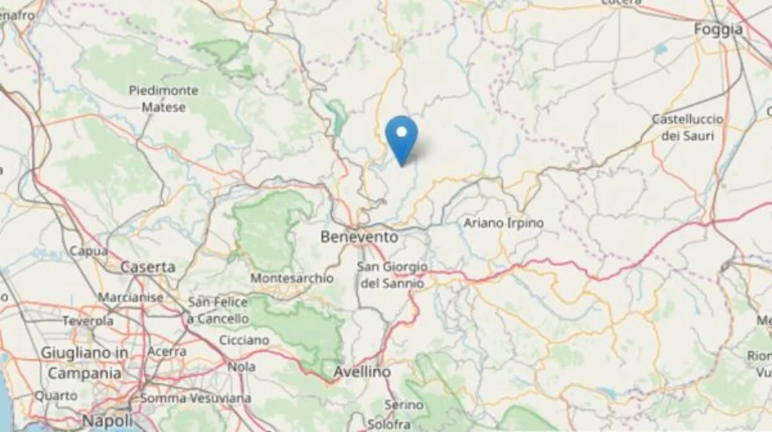 Scossa di terremoto nel Beneventano, epicentro a Pago Veiano
