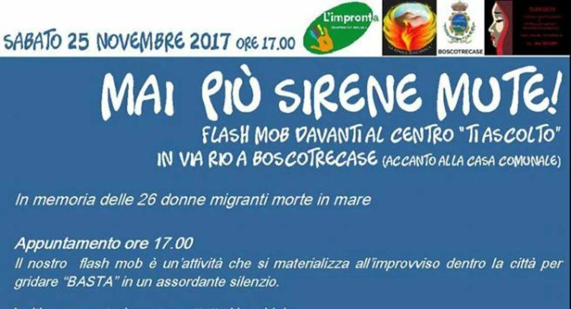 Boscotrecase - "Mai più sirene mute", flash mob contro la violenza sulle donne