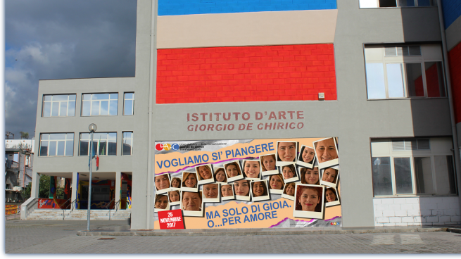 Torre Annunziata - Giornata contro la violenza sulle donne, il messaggio "artistico" del Liceo de Chirico