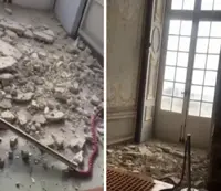 Caserta - Crollo nella "stanza delle dame" della Reggia 