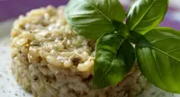 Risotto alla crema di melanzane