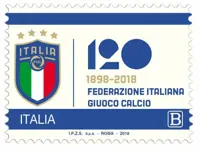 Francobollo celebrativo per i 120 anni della Federazione Italiana Giuoco Calcio