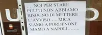 L'ironica risposta dei napoletani al manifestino dei pordenonesi