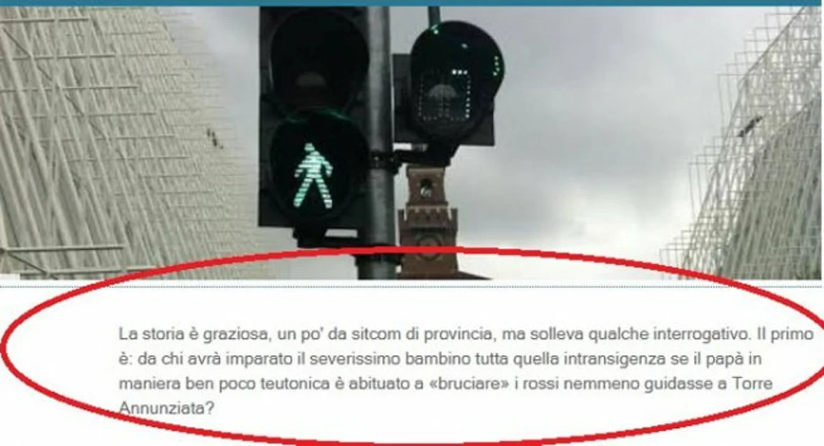 Da "il Giornale.it": «In Germania il papà di un bimbo è abituato a "bruciare" i rossi nemmeno guidasse a Torre Annunziata»