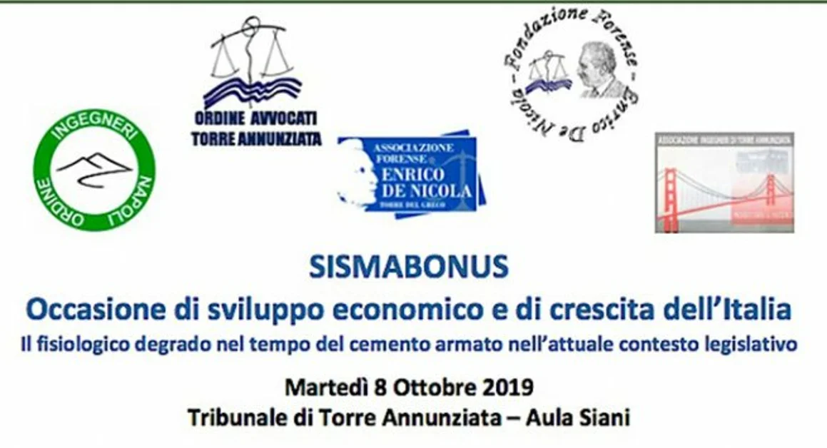 Torre Annunziata - Convegno nell'Aula "Siani" del Tribunale sul "Sismabonus"