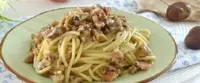 Pasta con castagne e speck