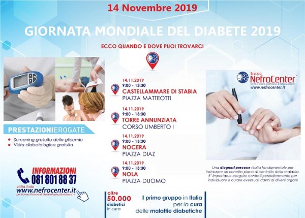 Giornata Mondiale del Diabete: visite gratuite a Torre Annunziata dagli specialisti Nefrocenter - TorreSette