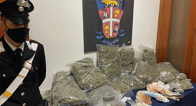 Boscoreale - Il pastore tedesco Gero porta al sequestro di 14 kg di droga, 3 arresti