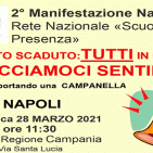 Apertura scuole: manifestazione "Facciamoci sentire" presso palazzo Santa Lucia