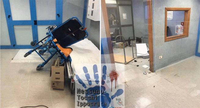 Giace per terra dopo aver assunto droga. Trasportato in ospedale, mette a soqquadro il pronto soccorso