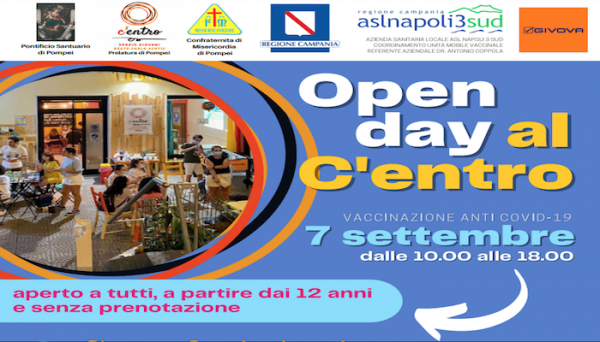 Pompei - Open Day vaccini al “C’entro” giovanile di piazza Schettini