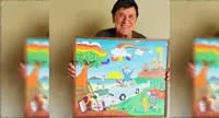 La vita artistica di Gianni Morandi in un dipinto: il dono del piccolo Daniele commuove il cantante