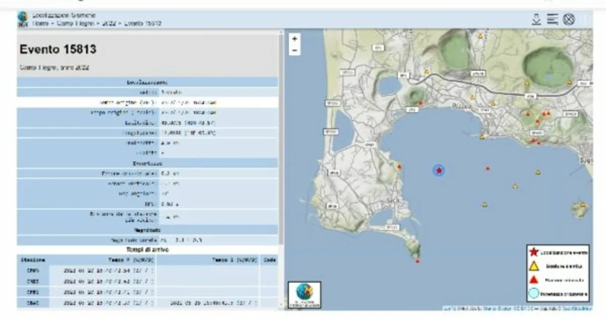Scossa di terremoto nel mare del golfo di Pozzuoli 