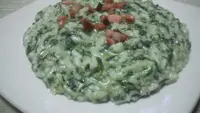 Risotto alla crema di spinaci e speck