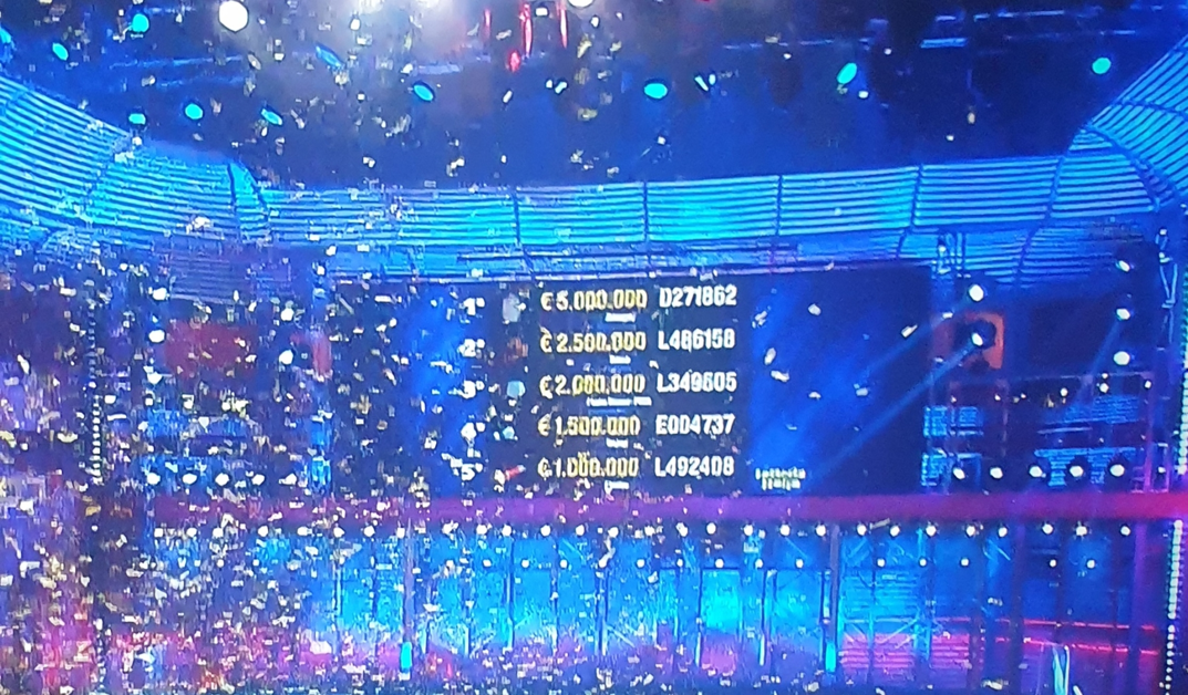 Lotteria Italia: i biglietti vincenti. 5 milioni di euro a Bologna