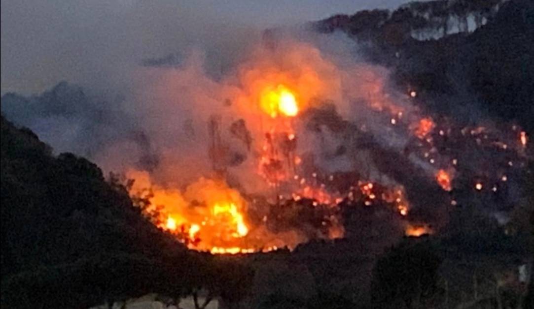 Incendio sull'isola d'Ischia, brucia il Montagnone