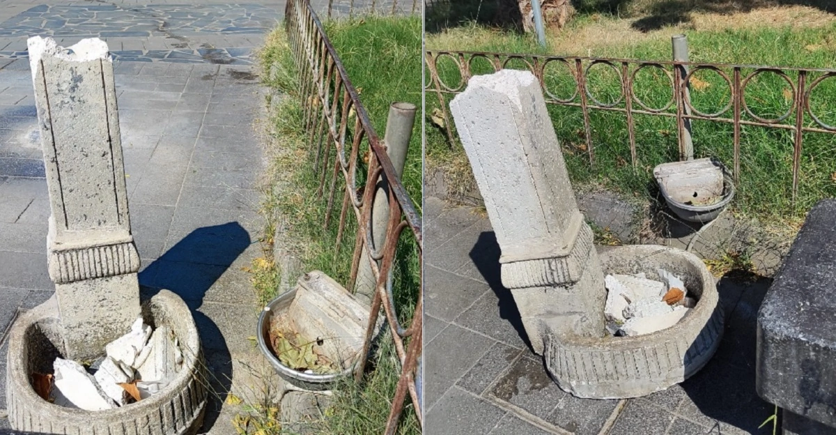 Torre Annunziata - Ennesimo episodio vandalico: distrutta fontanina in Villa comunale