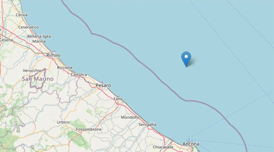 Forte terremoto al largo della costa delle Marche