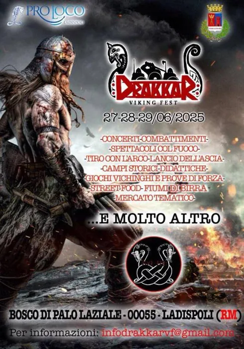 Drakkar Viking Fest, appuntamento a Ladispoli dal 27 al 29 giugno
